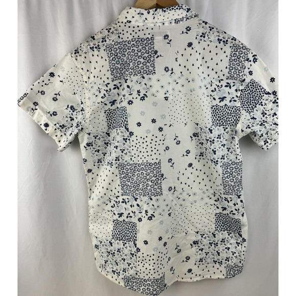 FREE ASSEMBLY Junior SIZE XXL SHORT SLEEVE SHIRT BUTTON FRONT FLORA PRINT - Picture 5 of 9